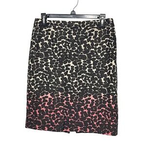 J.Crew Women's Size 4 Ombré Animal Print 100% Linen Lined Pencil Skirt Career‎